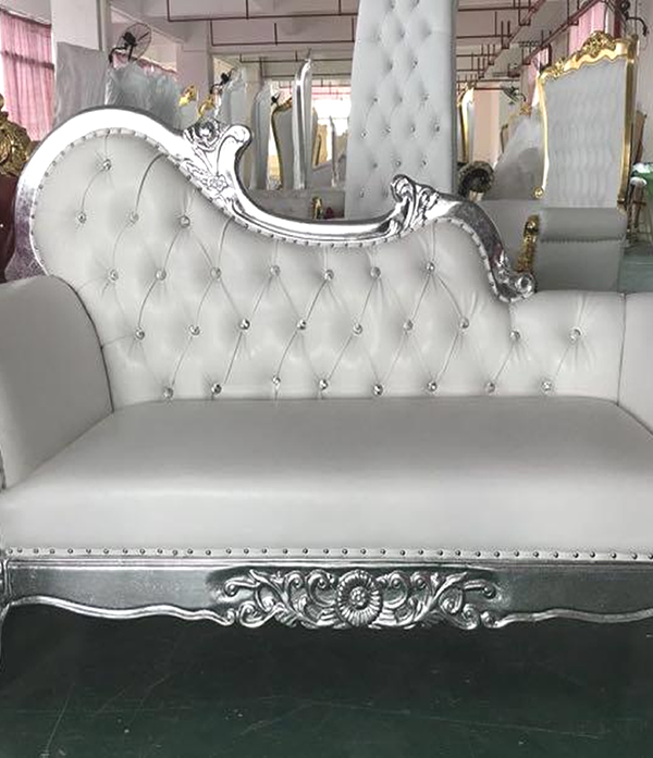 white throne loveseat